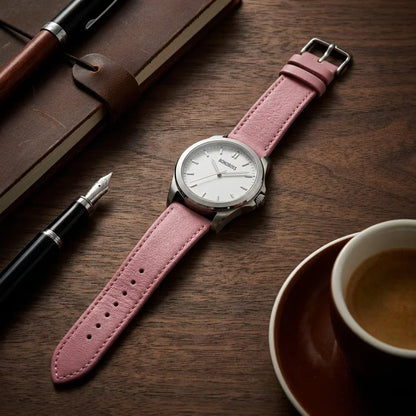 Bonoboss Correa Cuero Premium 22mm Rosado - still life premium madera reloj props #editorial_ctx_premium_stilllife #color_rosado