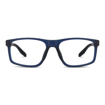Lentes ópticos deportivos Bonoboss Jordan Azul vista frontal armazón rectangular #editorial_frontal #color_azul