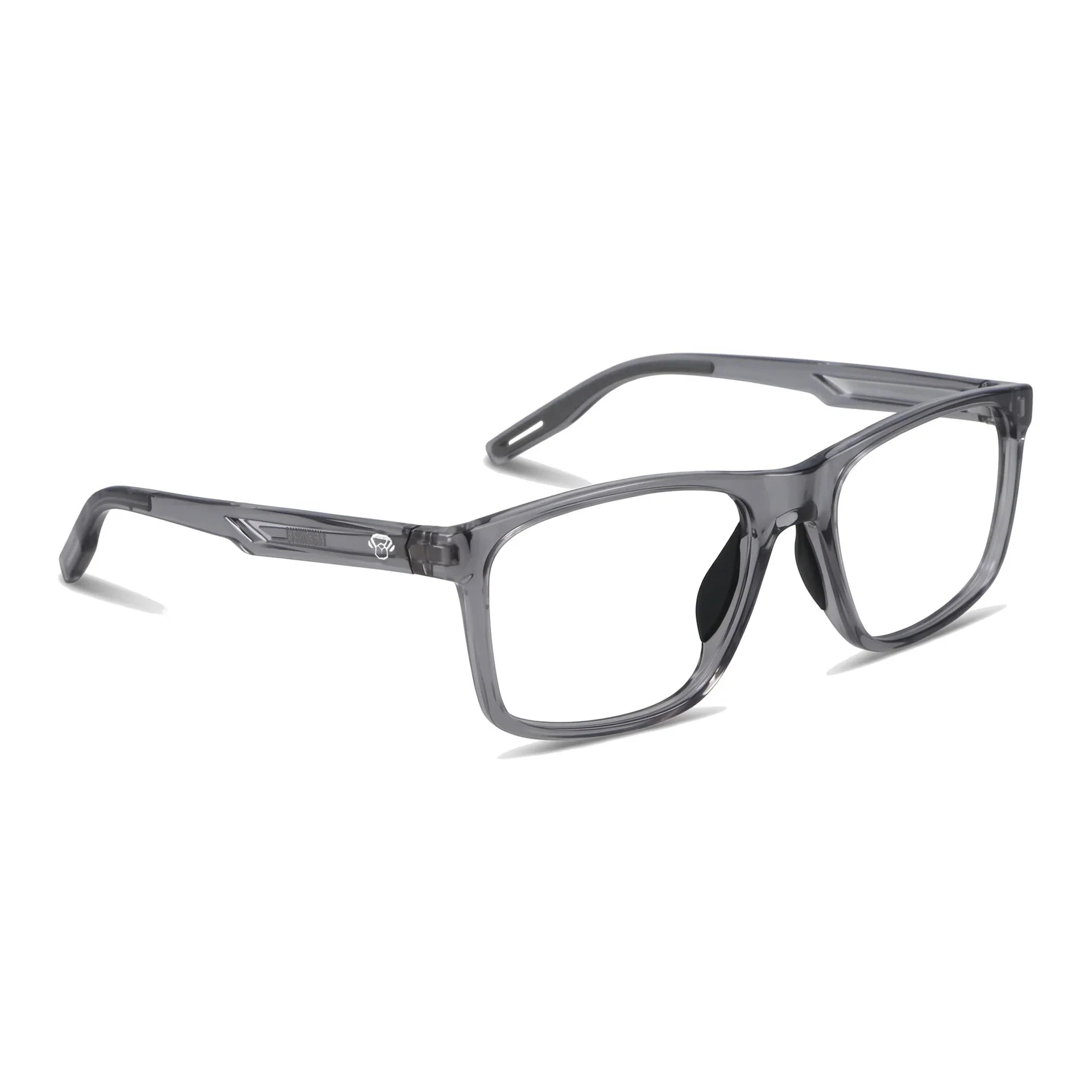 Lentes deportivos Bonoboss Jordan Gris vista tres cuartos, armazón TR90 para básquetbol #editorial_angulo45 #color_gris