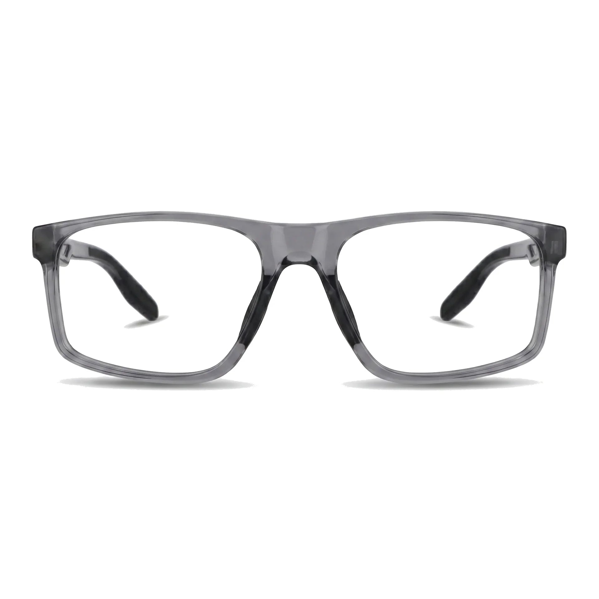 Lentes ópticos deportivos Bonoboss Jordan Gris vista frontal armazón rectangular #editorial_frontal #color_gris