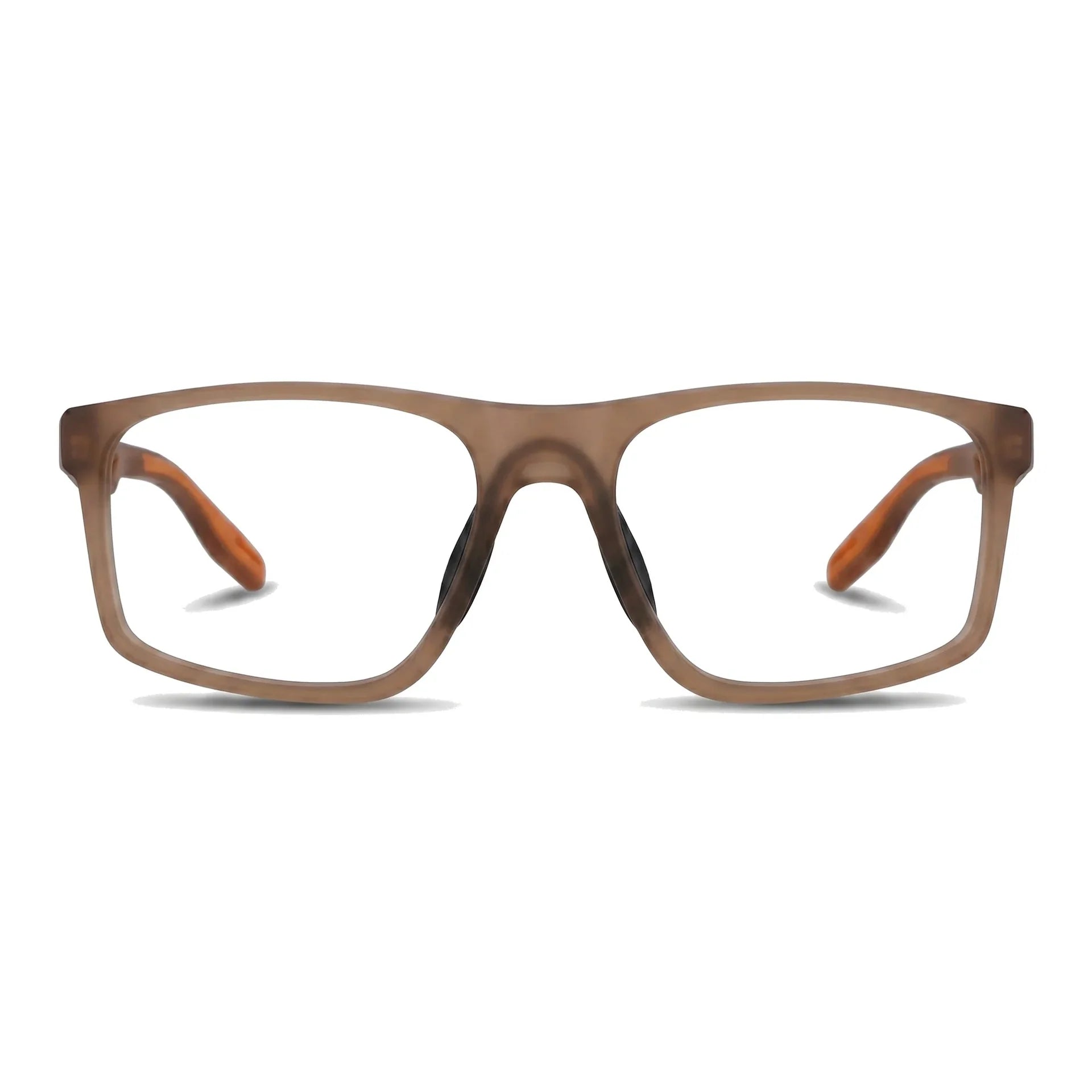 Lentes ópticos deportivos Bonoboss Jordan Naranjo vista frontal armazón rectangular #editorial_frontal #color_naranjo