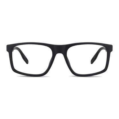 Lentes ópticos deportivos Bonoboss Jordan Negro vista frontal armazón rectangular #editorial_frontal #color_negro