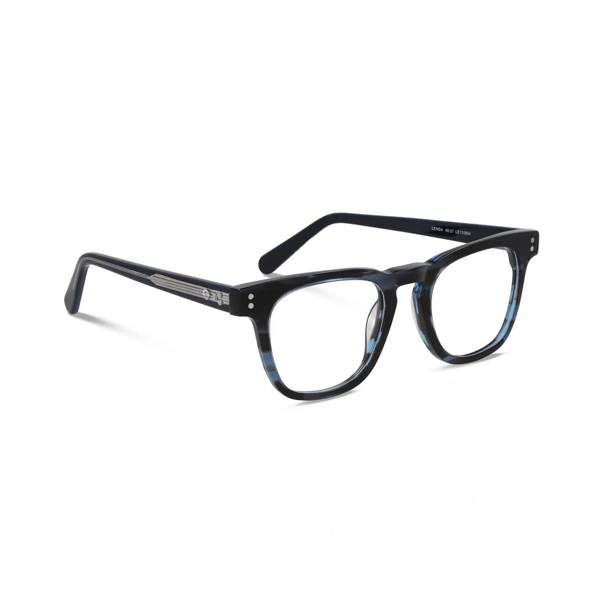 Lenga Clip Sol armazón óptico azul vista frontal solo marco sin clip magnético #color_azul #foto_frontal