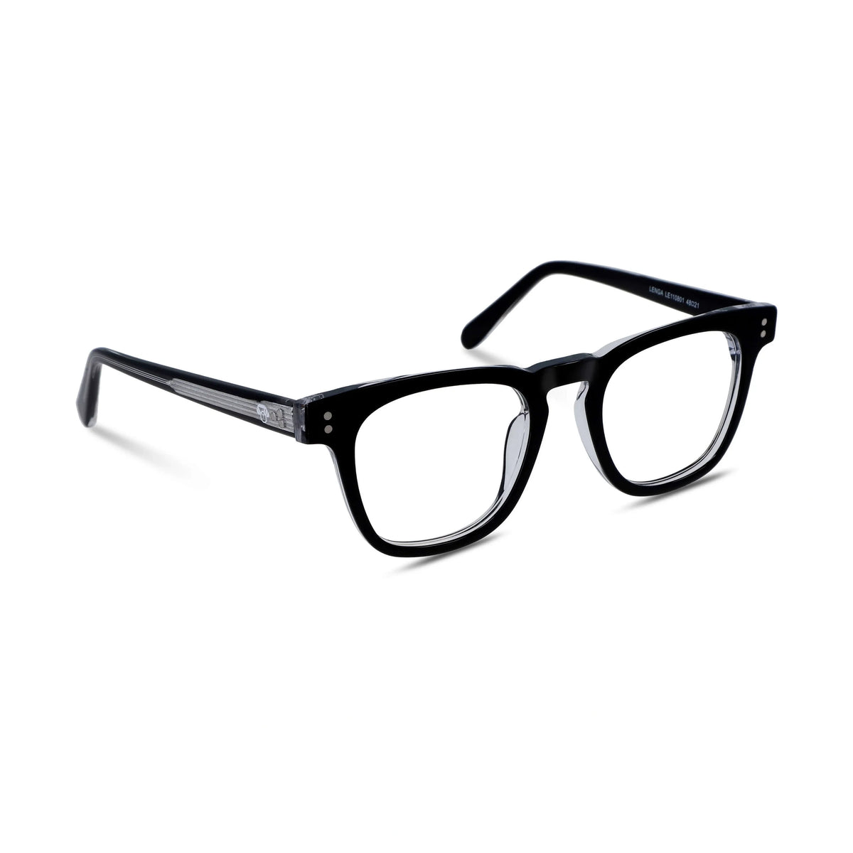 Lenga Clip Sol armazón óptico negro vista frontal solo marco sin clip magnético #color_negro #foto_frontal