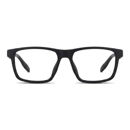 Lentes ópticos deportivos Bonoboss Senna Negro vista frontal armazón rectangular #editorial_frontal #color_negro