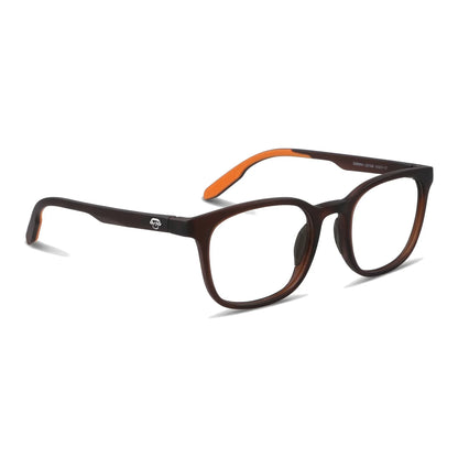 Lentes ópticos deportivos Bonoboss Serena Naranjo armazón con grip antideslizante vista angular #editorial_angulo45 #color_naranjo