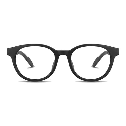 Simone Negro Lentes Ópticos Deportivos armazón redondo TR90 vista frontal #editorial_frontal #color_negro