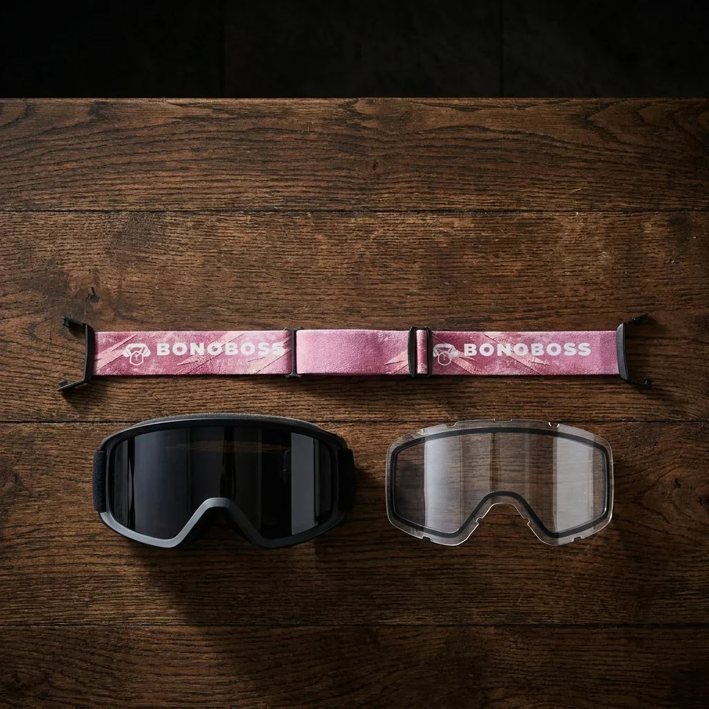 Bonoboss Strap repuesto para Antiparra de Nieve Powder Rosado - kit flat lay strap #editorial_kit_completo #color_rosado