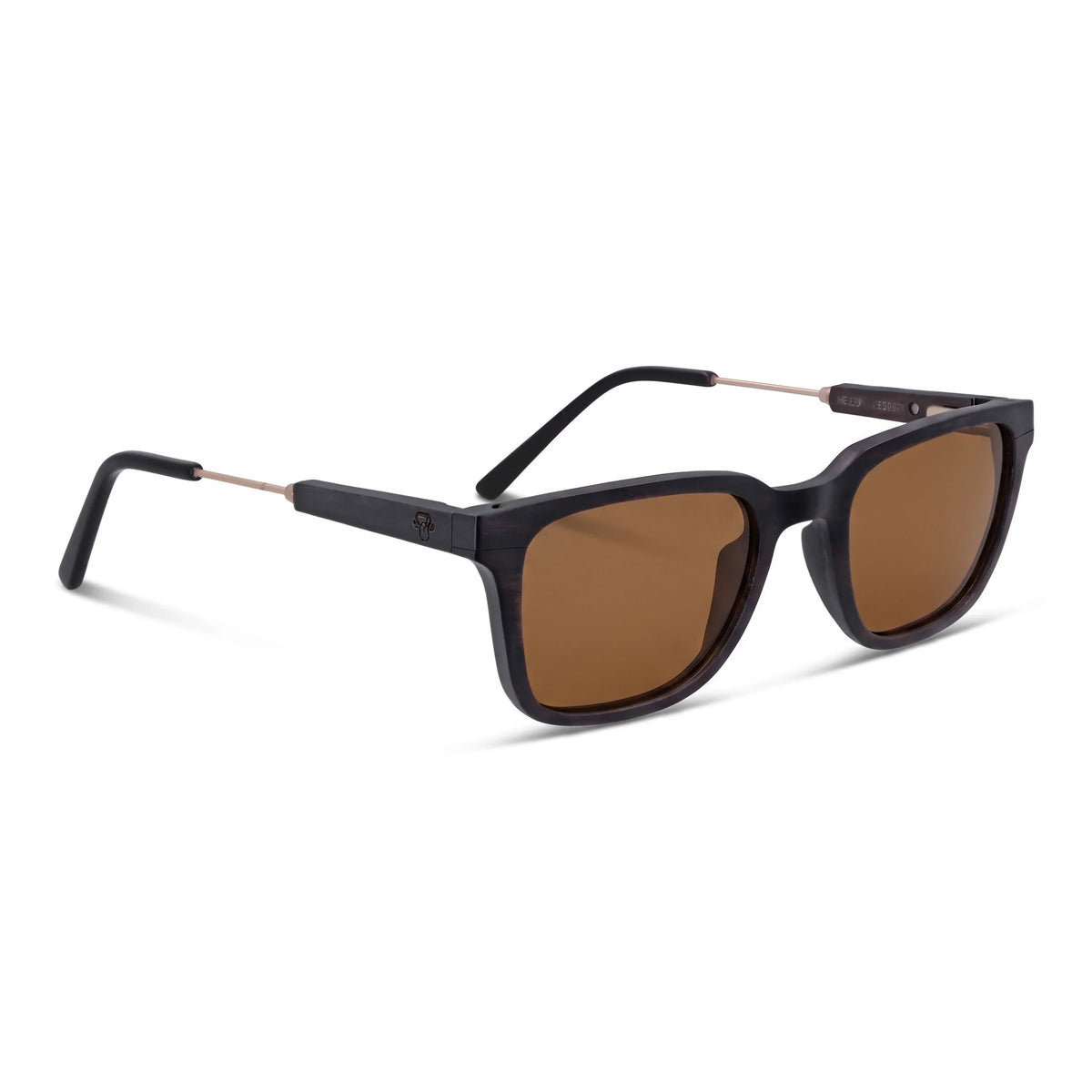 Lentes de sol Thanos Ébano Natural cristal café vista tres cuartos madera de ébano natural unisex #color_brown