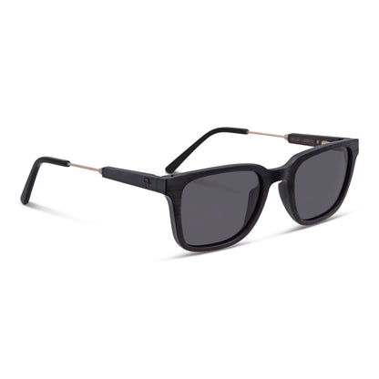 Lentes de sol Thanos Ébano Natural cristal negro vista tres cuartos madera de ébano natural unisex #color_negro