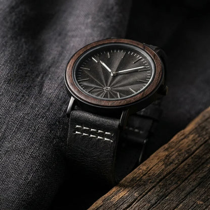 Bonoboss Toki Ébano BlackWave - macro correa de cuero costura #editorial_ctx_macro_strap #color_negro