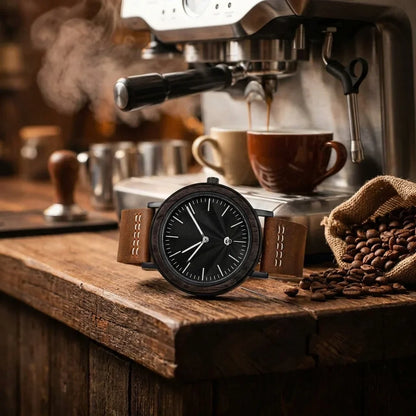 Bonoboss Toki Ébano BlackWave Café - reloj still life barra cafe de especialidad #editorial_ctx_barista_counter #color_cafe