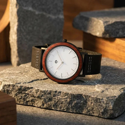 Bonoboss Toki Sándalo Rojo Sport - reloj still life piedra luz dorada #editorial_ctx_stone_raking #color_negro