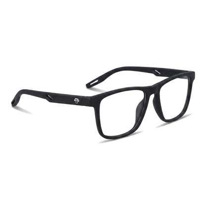 Lentes ópticos deportivos Bonoboss Tyson Negro armazón rectangular vista tres cuartos #editorial_angulo45 #color_negro