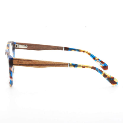 marcos ópticos redondos acetato organico sustentable ecologico patas madera natural plastico reciclado para hombre y mujer mayorista de opticas carey 2025#color_carey