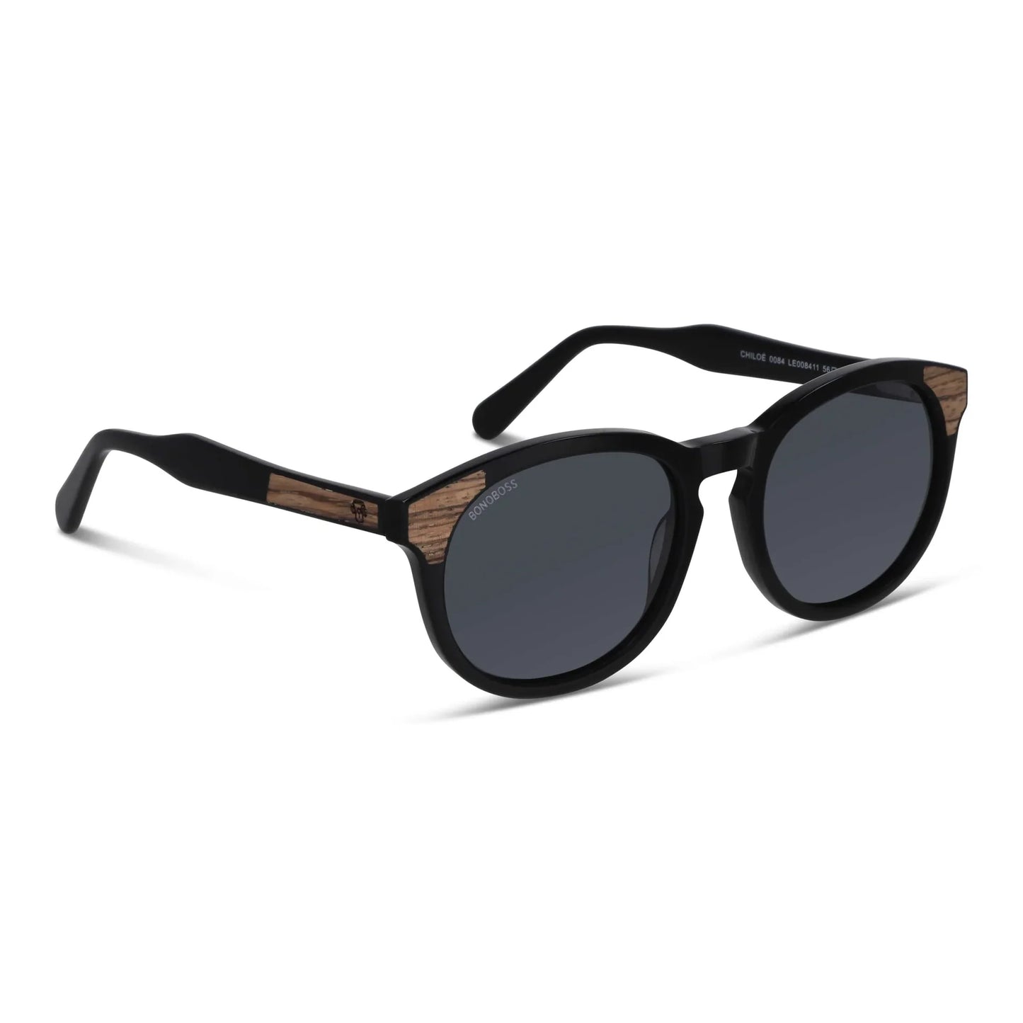 Modelo Chiloé 0084 anteojos polarizados negro azabache frontal unisex #color_negro