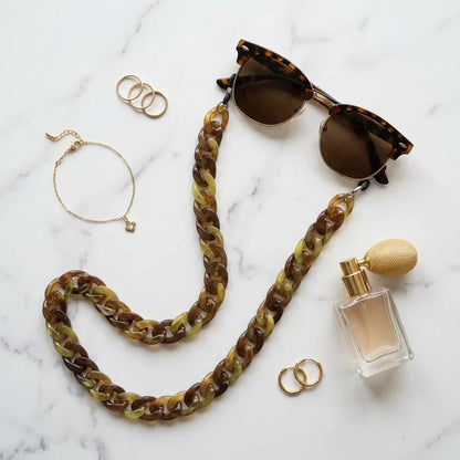 Strap Acetato Reciclado kit de limpieza lentes con diseño Bonoboss vista frontal carey #color_carey