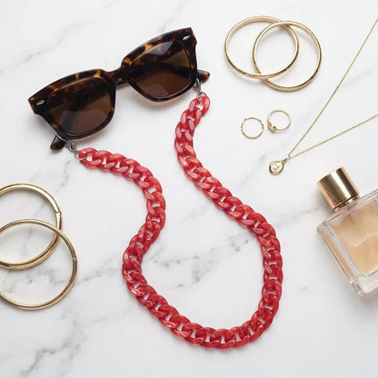 Diseño Strap Acetato Reciclado strap para lentes color rojo clásico frontal hombre y mujer #color_rojo