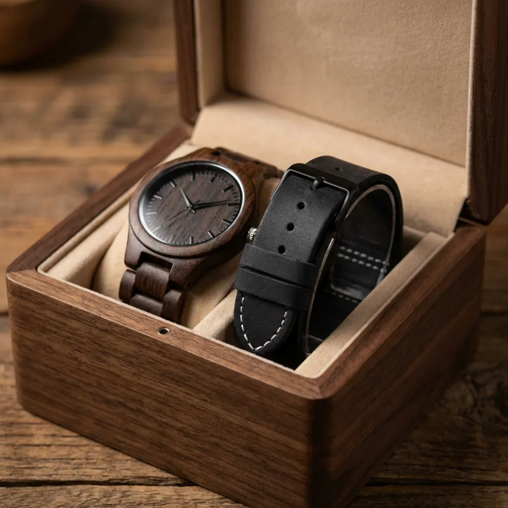 Correa de cuero para reloj presentación regalo caja premium Bonoboss