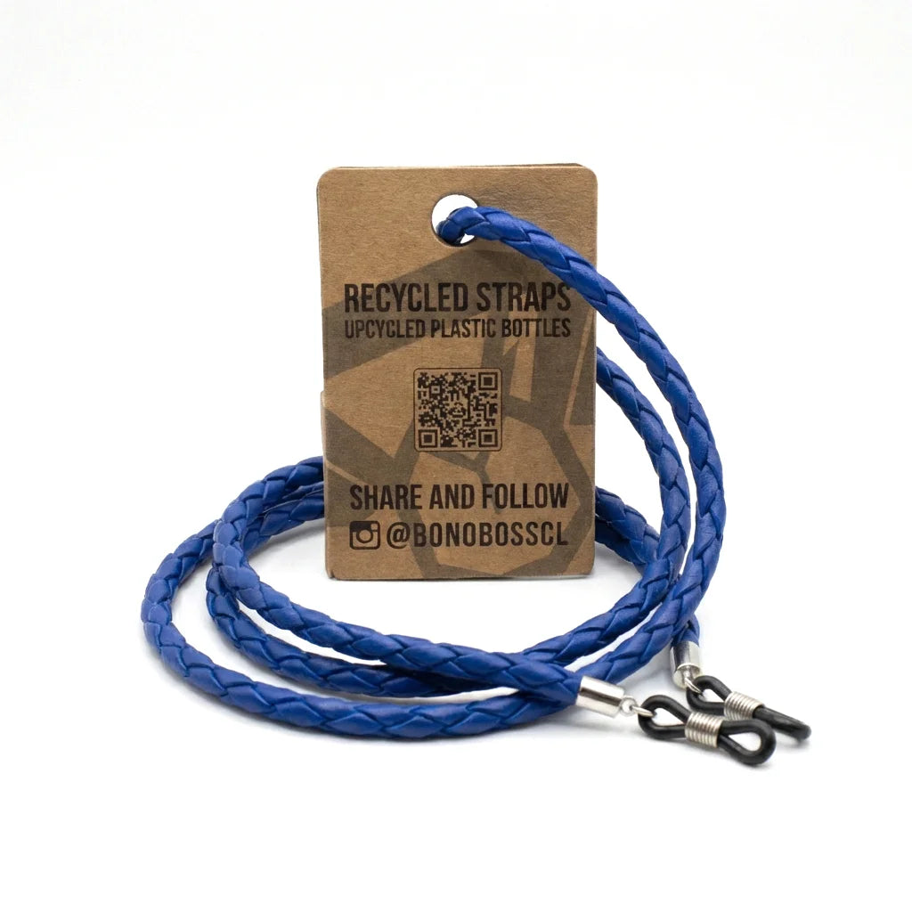 Correa para lentes trenzada ecocuero azul vista 3 Bonoboss #color_azul
