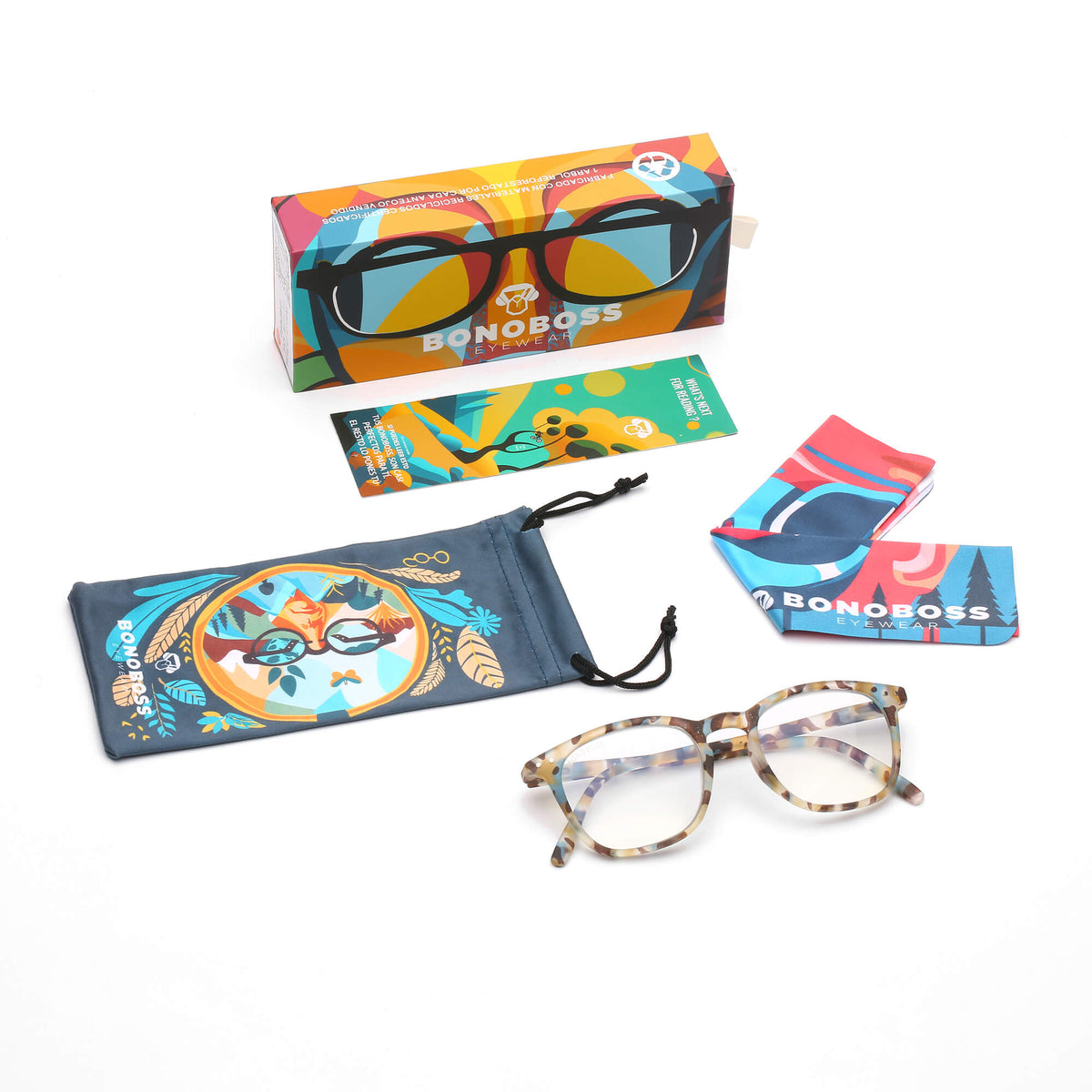 Vista frontal de Fiji Blue lentes de lectura mujer color #editorial_detail2 #color_default