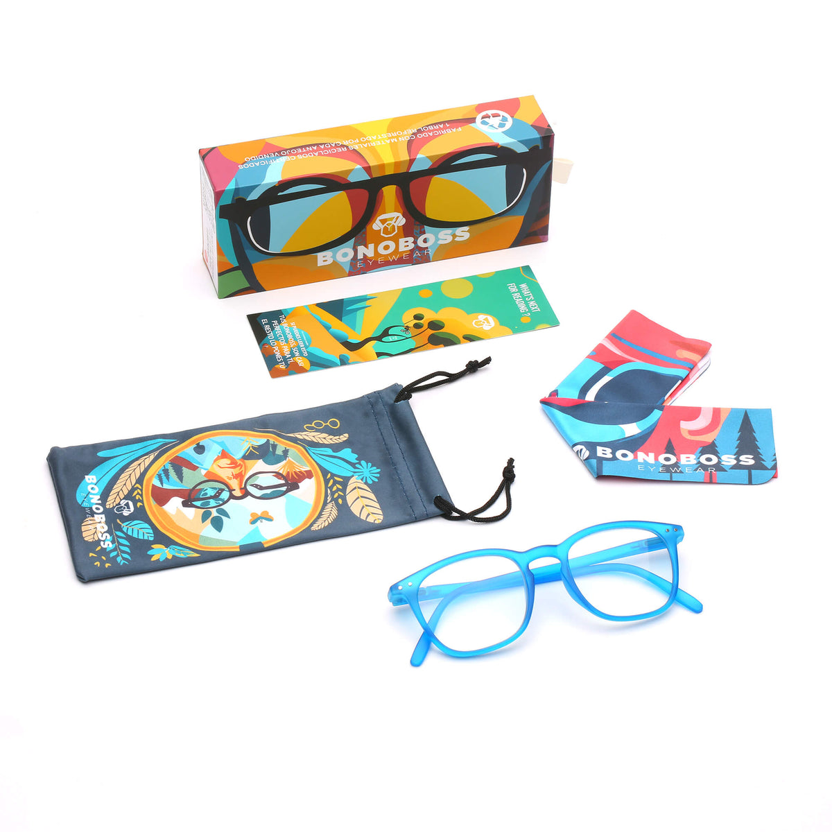 Vista frontal de Fiji Matt Blue lentes de lectura mujer color #editorial_detail2 #color_default