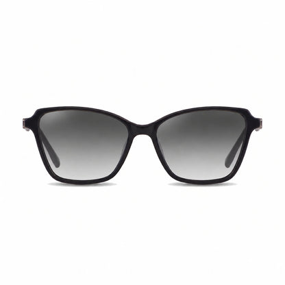 Lentes de sol Fiore 1006 Negro con cristal gradiente gris polarizado UV400, vista frontal para mujer #color_gradiente-gris #foto_frontal