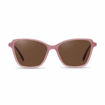 Lentes de sol Fiore 1006 Rosado con cristal café polarizado UV400, vista frontal para mujer #color_cafe #foto_frontal
