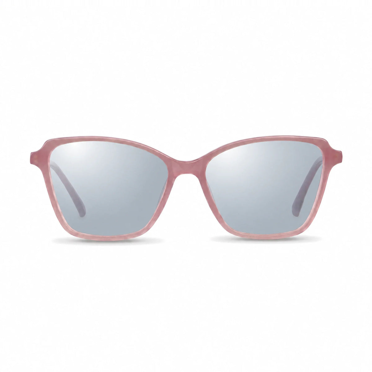 Lentes de sol Fiore 1006 Rosado con cristal espejado silver polarizado UV400, vista frontal para mujer #color_espejado-silver #foto_frontal