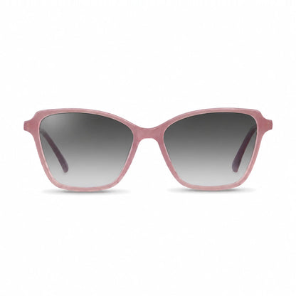 Lentes de sol Fiore 1006 Rosado con cristal gradiente gris polarizado UV400, vista frontal para mujer #color_gradiente-gris #foto_frontal