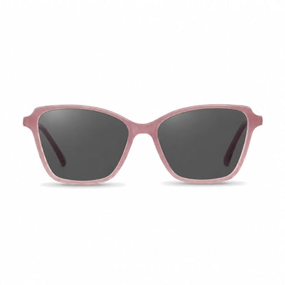 Lentes de sol Fiore 1006 Rosado con cristal negro polarizado UV400, vista frontal para mujer #color_negro #foto_frontal