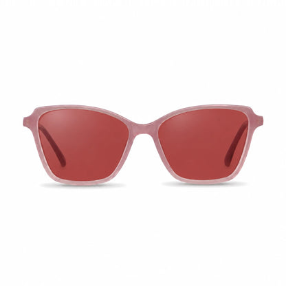 Lentes de sol Fiore 1006 Rosado con cristal rojo polarizado UV400, vista frontal para mujer #color_rojo #foto_frontal