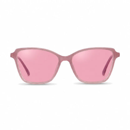 Lentes de sol Fiore 1006 Rosado con cristal rosado polarizado UV400, vista frontal para mujer #color_rosado #foto_frontal