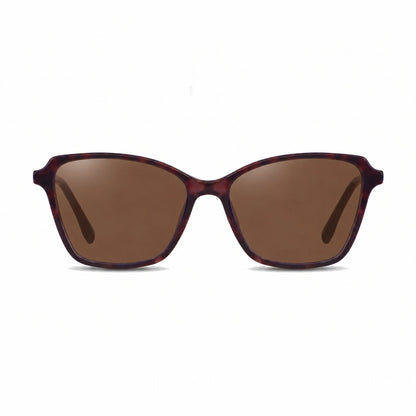 Lentes de sol Fiore 1006 Morado con cristal café polarizado UV400, vista frontal para mujer #color_cafe #foto_frontal