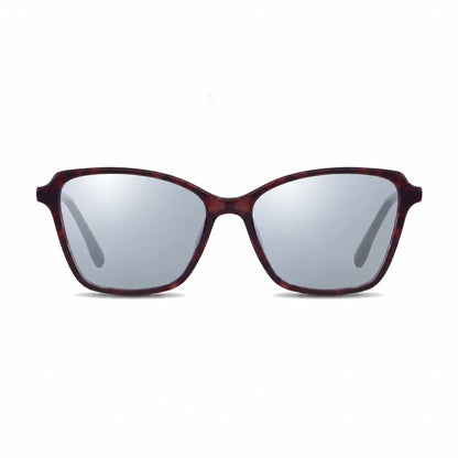 Lentes de sol Fiore 1006 Morado con cristal espejado silver polarizado UV400, vista frontal para mujer #color_espejado-silver #foto_frontal