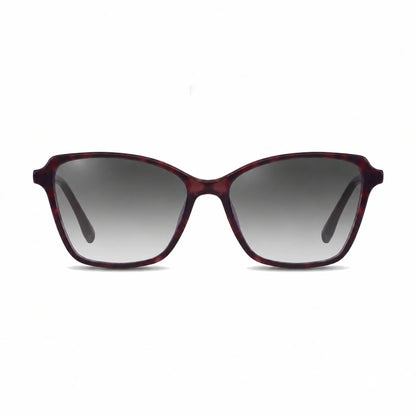 Lentes de sol Fiore 1006 Morado con cristal gradiente gris polarizado UV400, vista frontal para mujer #color_gradiente-gris #foto_frontal