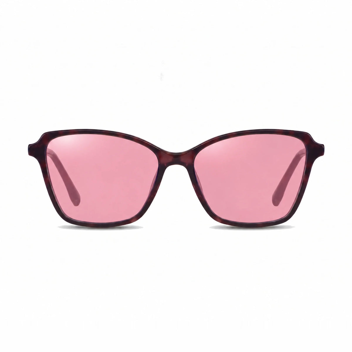 Lentes de sol Fiore 1006 Morado con cristal rosado polarizado UV400, vista frontal para mujer #color_rosado #foto_frontal