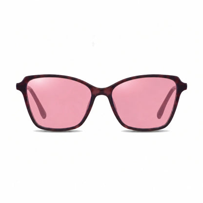 Lentes de sol Fiore 1006 Morado con cristal rosado polarizado UV400, vista frontal para mujer #color_rosado #foto_frontal