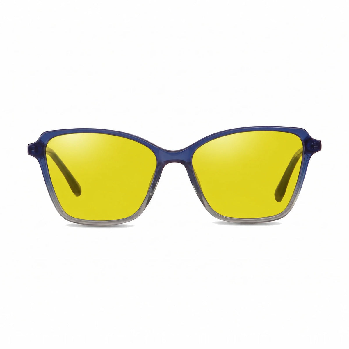 Lentes de sol Fiore 1006 Azul con cristal amarillo polarizado UV400, vista frontal para mujer #color_amarillo #foto_frontal