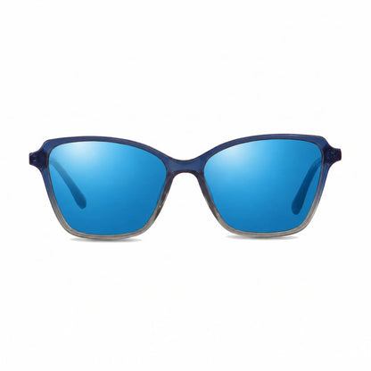 Lentes de sol Fiore 1006 Azul con cristal espejado azul polarizado UV400, vista frontal para mujer #color_espejado-azul #foto_frontal