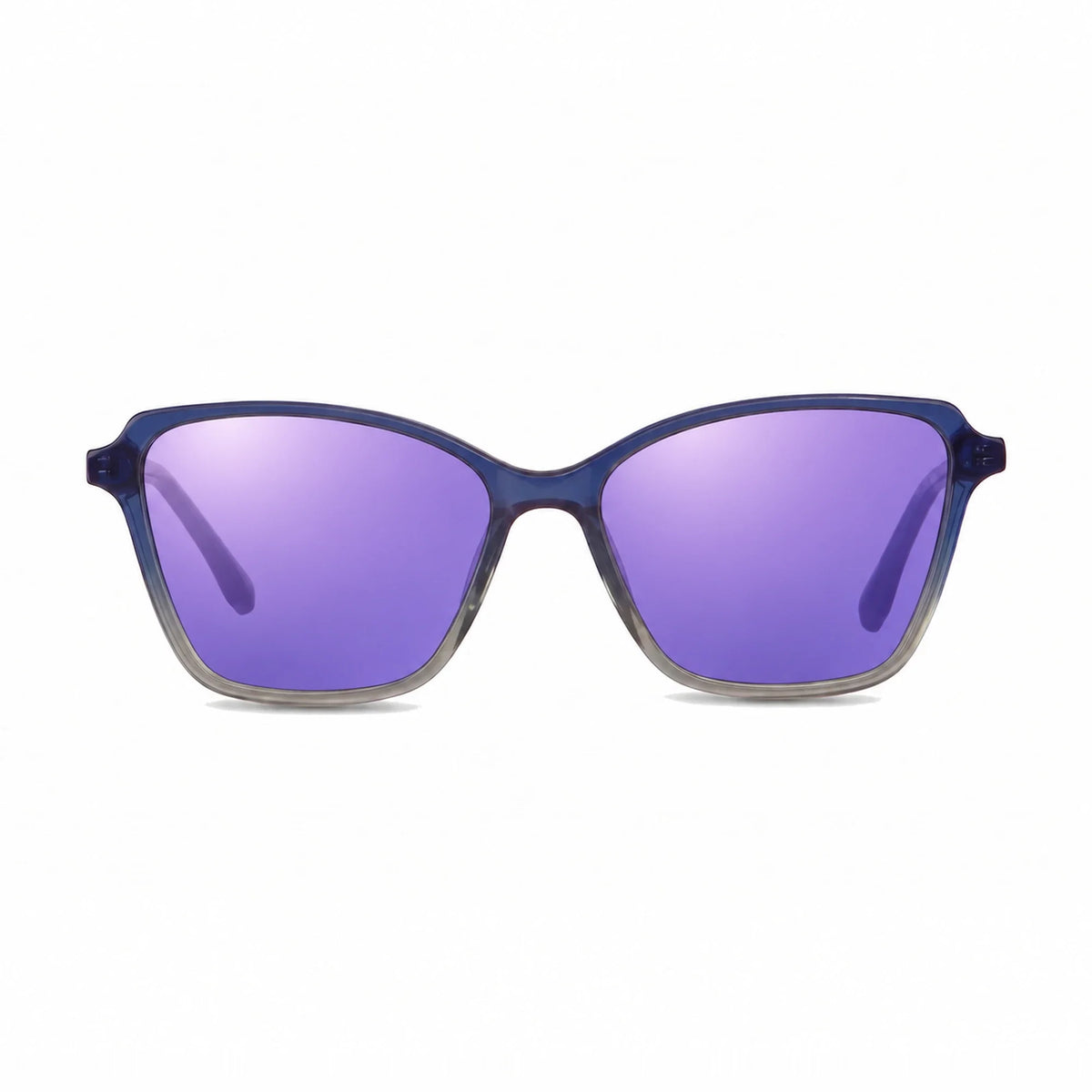 Lentes de sol Fiore 1006 Azul con cristal espejado morado polarizado UV400, vista frontal para mujer #color_espejado-morado #foto_frontal