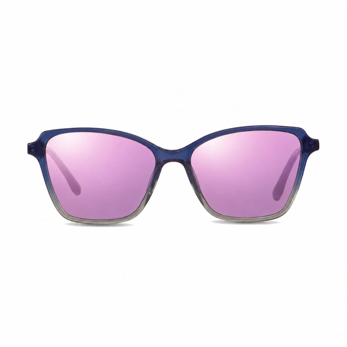 Lentes de sol Fiore 1006 Azul con cristal espejado rosado polarizado UV400, vista frontal para mujer #color_espejado-rosado #foto_frontal