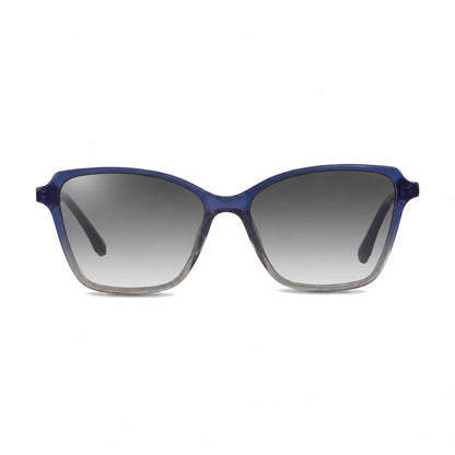 Lentes de sol Fiore 1006 Azul con cristal gradiente gris polarizado UV400, vista frontal para mujer #color_gradiente-gris #foto_frontal