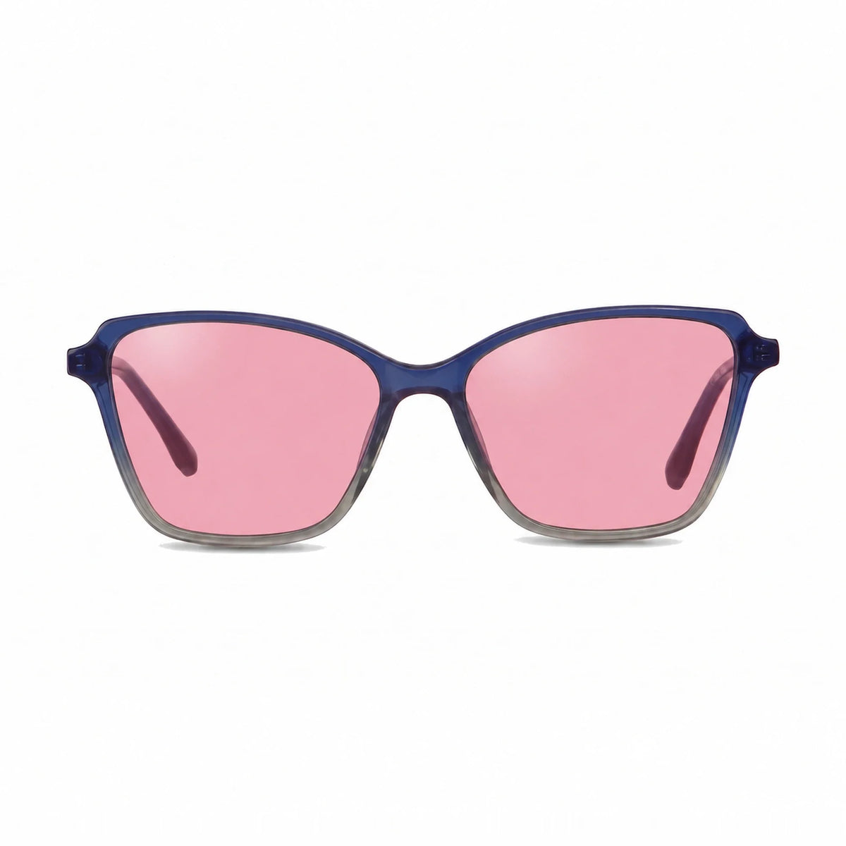 Lentes de sol Fiore 1006 Azul con cristal rosado polarizado UV400, vista frontal para mujer #color_rosado #foto_frontal