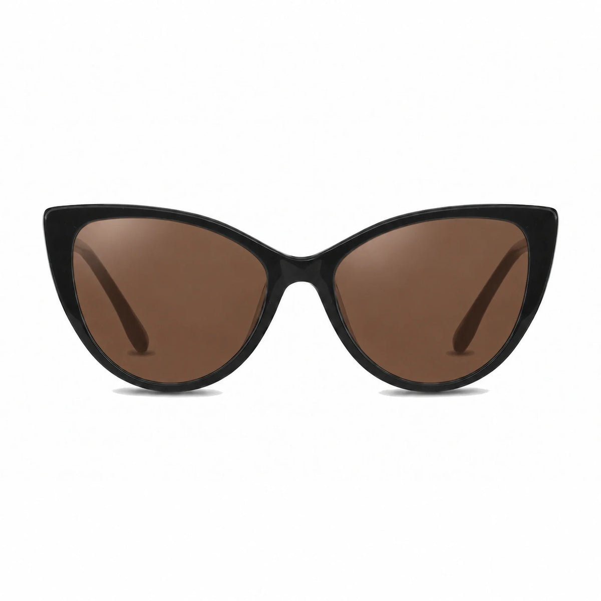 Lentes de sol Fiore 1010 Negro con cristal café polarizado UV400, vista frontal para mujer #color_cafe #foto_frontal