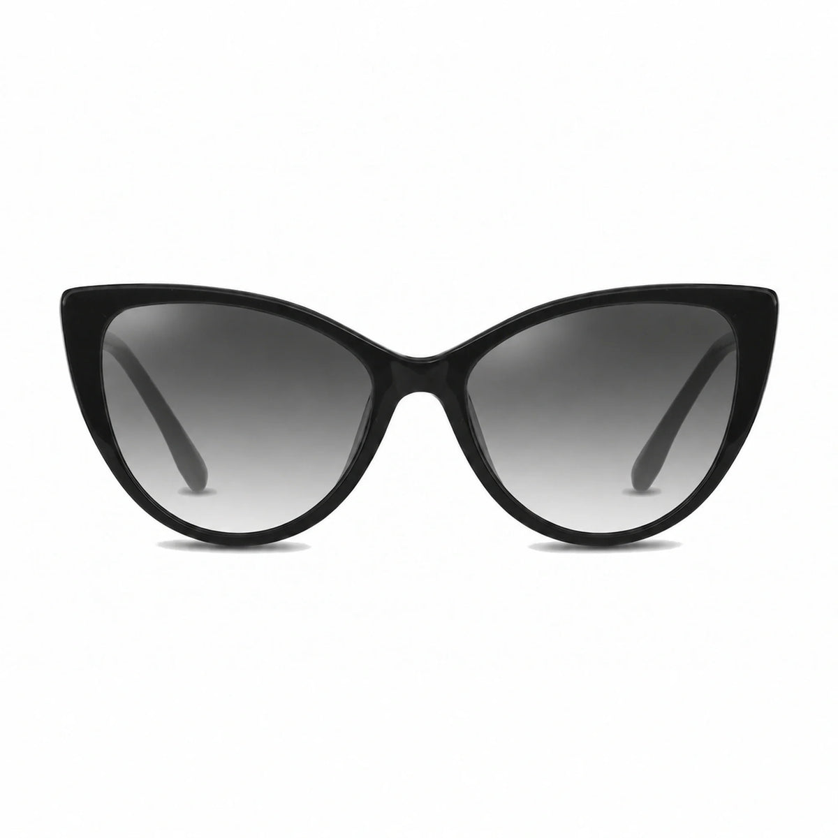 Lentes de sol Fiore 1010 Negro con cristal gradiente gris polarizado UV400, vista frontal para mujer #color_gradiente-gris #foto_frontal