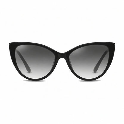 Lentes de sol Fiore 1010 Negro con cristal gradiente gris polarizado UV400, vista frontal para mujer #color_gradiente-gris #foto_frontal