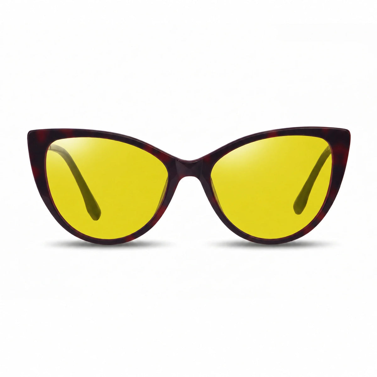 Lentes de sol Fiore 1010 Rojo con cristal amarillo polarizado UV400, vista frontal para mujer #color_amarillo #foto_frontal