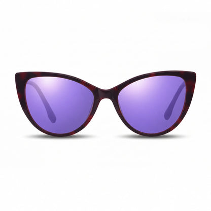 Lentes de sol Fiore 1010 Rojo con cristal espejado morado polarizado UV400, vista frontal para mujer #color_espejado-morado #foto_frontal