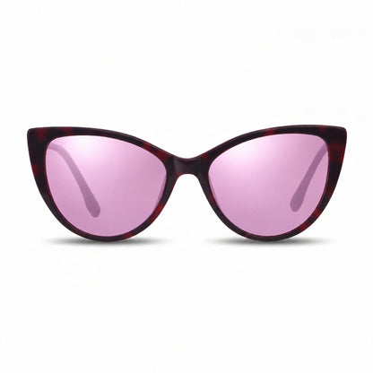 Lentes de sol Fiore 1010 Rojo con cristal espejado rosado polarizado UV400, vista frontal para mujer #color_espejado-rosado #foto_frontal